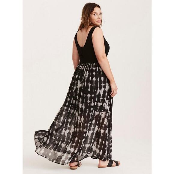 Torrid Size 2 2X 18-20 Tie Dye Chiffon Skirt Knit Top Maxi Dress - Picture 6 of 10